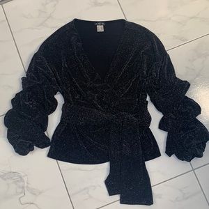 Black and silver sparkle top by Venus. Size M.